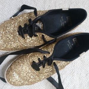 Kate Spade Gold Glitter Keds
